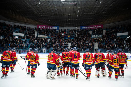 Djurgårdens spelare jublar med publiken