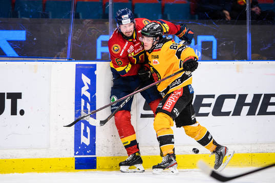 Djurgårdens Stefan Warg och Luleås Joonas Rask