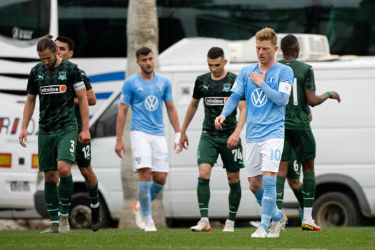 Anders Christiansen of Malmö FF looks dejected