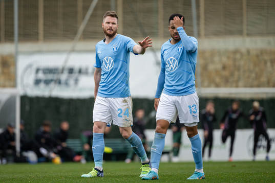 Lasse Nielsen and Martin Olsson of Malmö FF