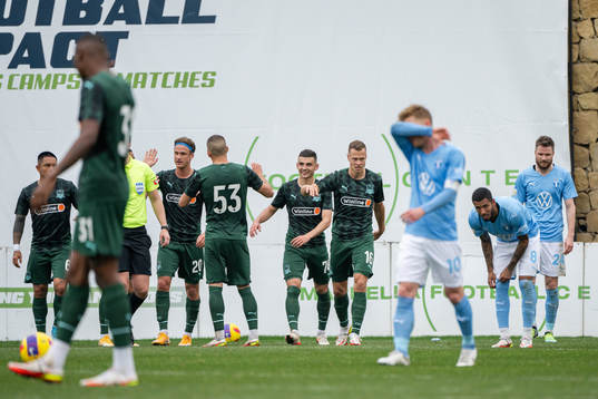 Players of Krasnodar celebrate the 0-2 goal