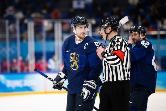 Valtteri Filppula of Finland reacts in an ice hockey