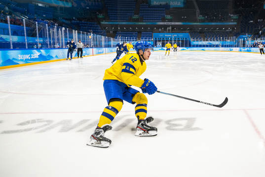 Max Friberg of Sweden in an ice hockey preliminary round