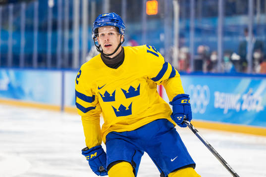 Max Friberg of Sweden in an ice hockey preliminary round