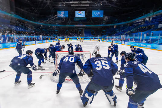 in an ice hockey preliminary round game between Finland and