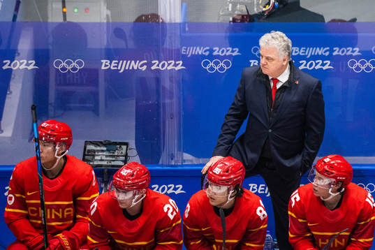 Head coach Ivano Zanatta of China  in an ice hockey