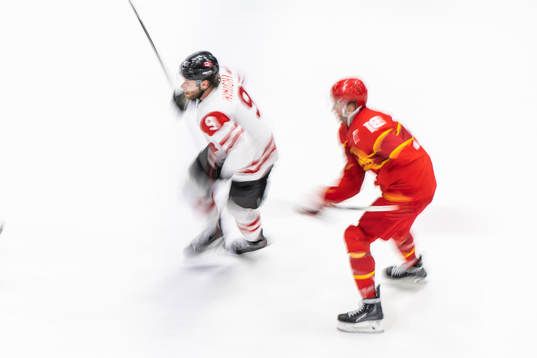 Corban Knight of Canada in an ice hockey preliminary round