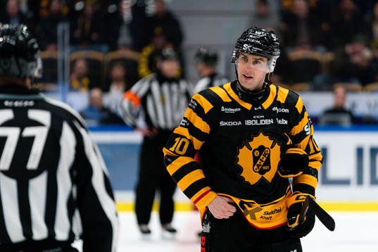 Linjedomare Jan Sandström och Skellefteås Joakim