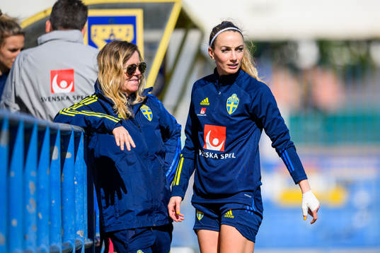 Marika Domanski Lyfors, team Manager and Kosovare Asllani