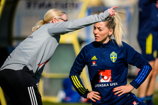 Victoria Sandell, assistant coach and Linda Sembrant