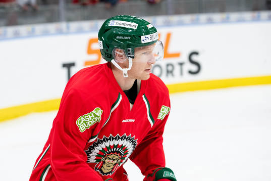 Frölundas Andreas Borgman innan ishockeymatchen i SHL