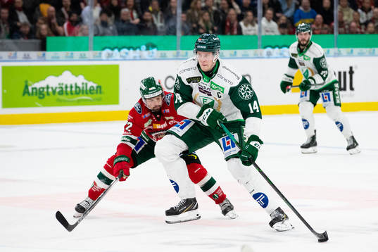 Frölundas Patrik Carlsson och Färjestads Victor Ejdsell