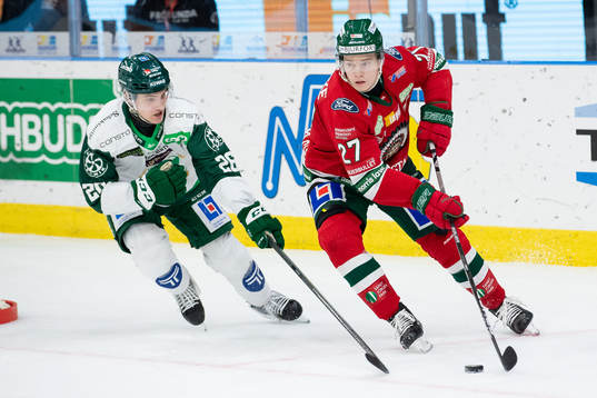 Färjestads Joel Nyström och Frölundas Teodor Niederbach