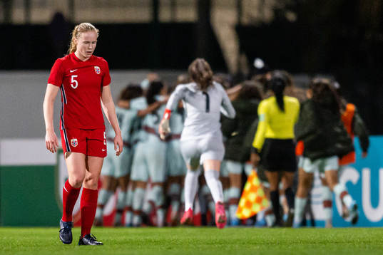 Julie Blakstad of Norway looks dejected