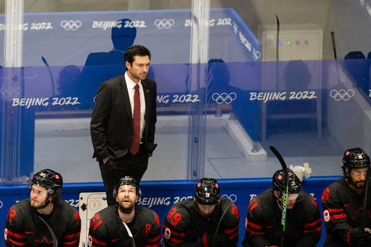 Assistant coach Jeremy Colliton of Canada in the men’s