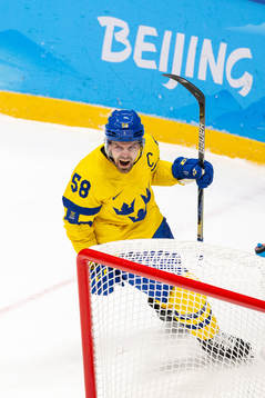 Anton Lander of Sweden celebrates the 2-0 goal in the