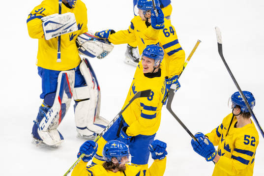 Fredrik Olofsson of Sweden celebrates