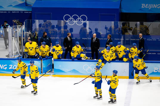 Players of Sweden celebrate