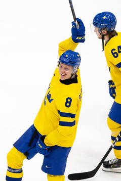 Fredrik Olofsson of Sweden celebrates