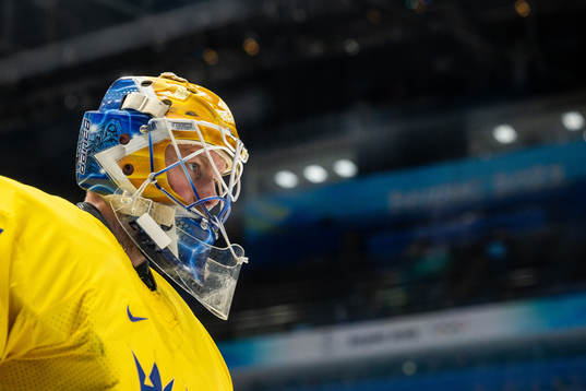 Goaltender Magnus Hellberg of Sweden