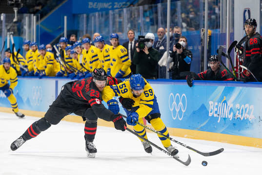 Tyler Wotherspoon of Canada and Linus Johansson of Sweden