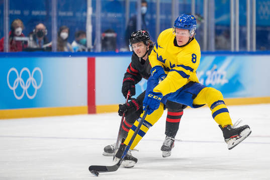 Fredrik Olofsson of Sweden in the men’s ice hockey