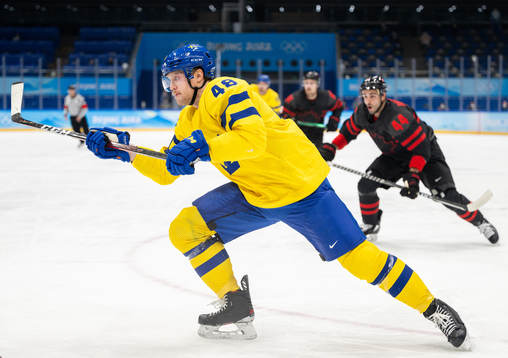 Carl Klingberg of Sweden in the men’s ice hockey