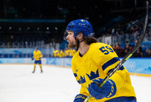Linus Johansson of Sweden in the men’s ice hockey