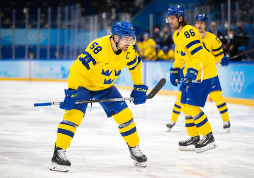 Anton Lander of Sweden in the men’s ice hockey