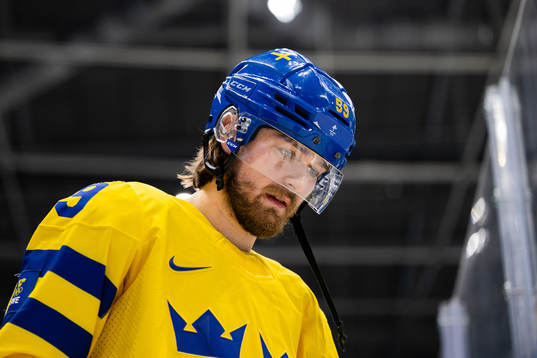 Linus Johansson of Sweden in the men’s ice hockey
