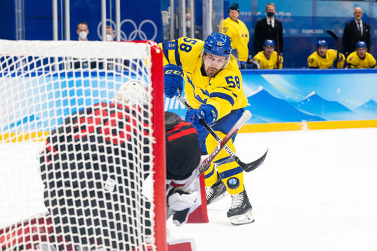 Anton Lander of Sweden in the men’s ice hockey