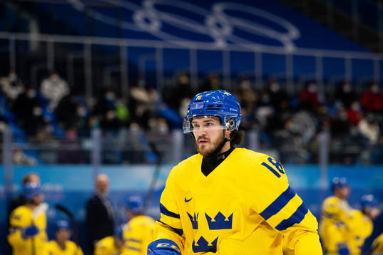 Dennis Everberg of Sweden  in the men’s ice hockey
