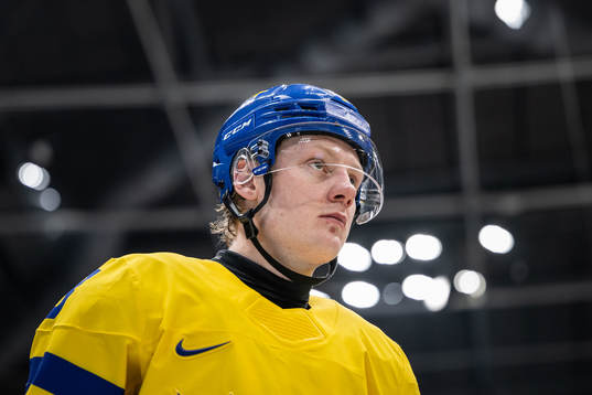 Fredrik Olofsson of Sweden in the men’s ice hockey