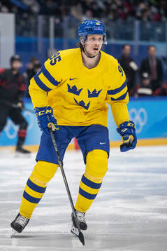 Jacob de la Rose of Sweden in the men’s ice hockey