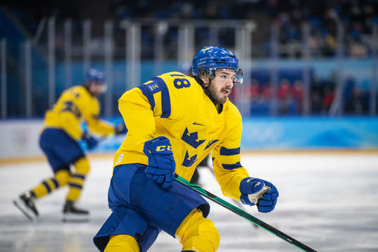 Dennis Everberg of Sweden in the men’s ice hockey