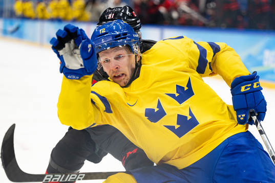 Max Friberg of Sweden in the men’s ice hockey