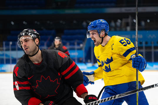 Anton Lander of Sweden celebrates the 2-0 goal in the