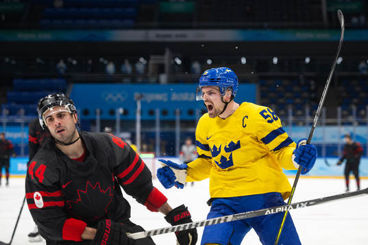 Anton Lander of Sweden celebrates the 2-0 goal in the
