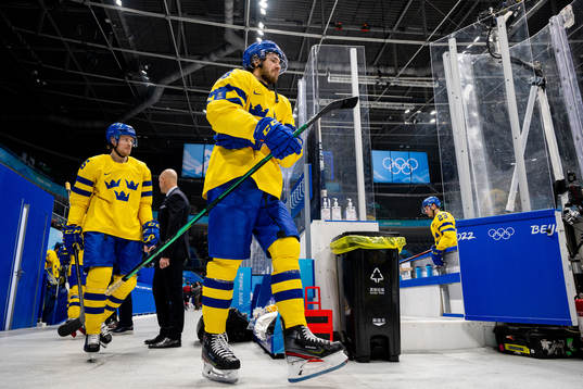 Jacob de la Rose and Dennis Everberg of Sweden in the