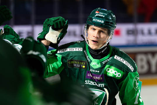 Färjestads Patrik Lundh jublar