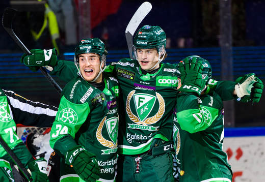 Färjestads Michael Lindqvist, Lucas Forsell och Marcus
