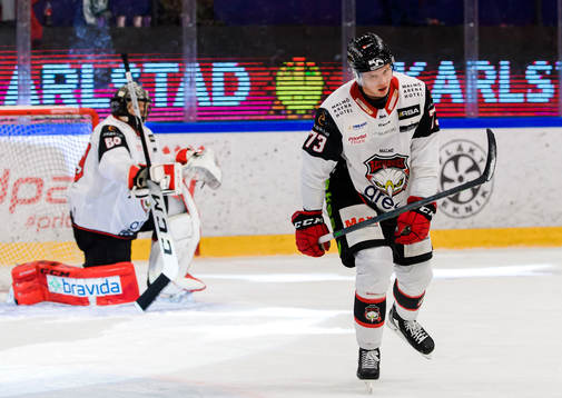 Malmö Redhawks målvakt Oscar Alsenfelt och Adam Ollas