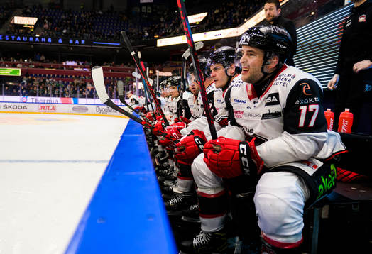 Malmö Redhawks Pathrik Westerholm deppar med lagkamrater
