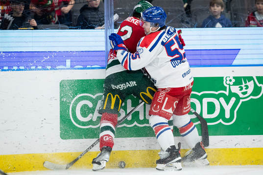 Frölundas Linus Nässén och Oskarshamns David Quenneville