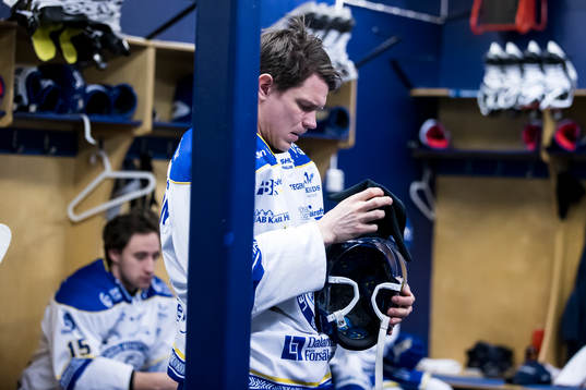Leksands Patrik Zackrisson innan ishockeymatchen i SHL