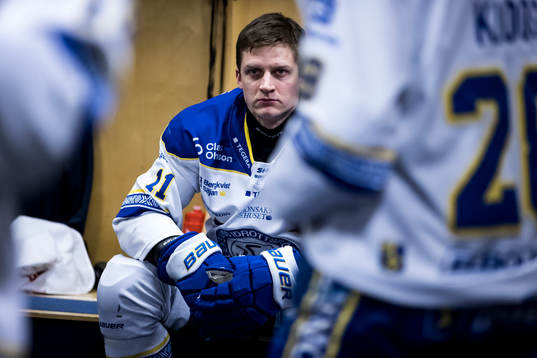 Leksands Martin Karlsson innan ishockeymatchen i SHL mellan