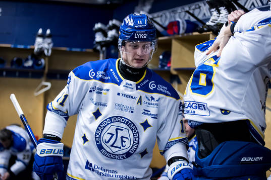 Leksands Martin Karlsson innan ishockeymatchen i SHL mellan