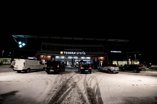 Tegera Arena innan ishockeymatchen i SHL mellan Leksand och