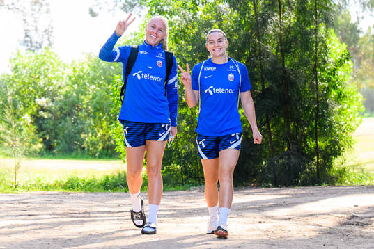 Maria Thorisdottir and Vilde Bøe Risa heads for  a