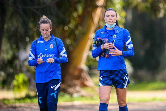 Ingrid Syrstad Engen head for a training session with the